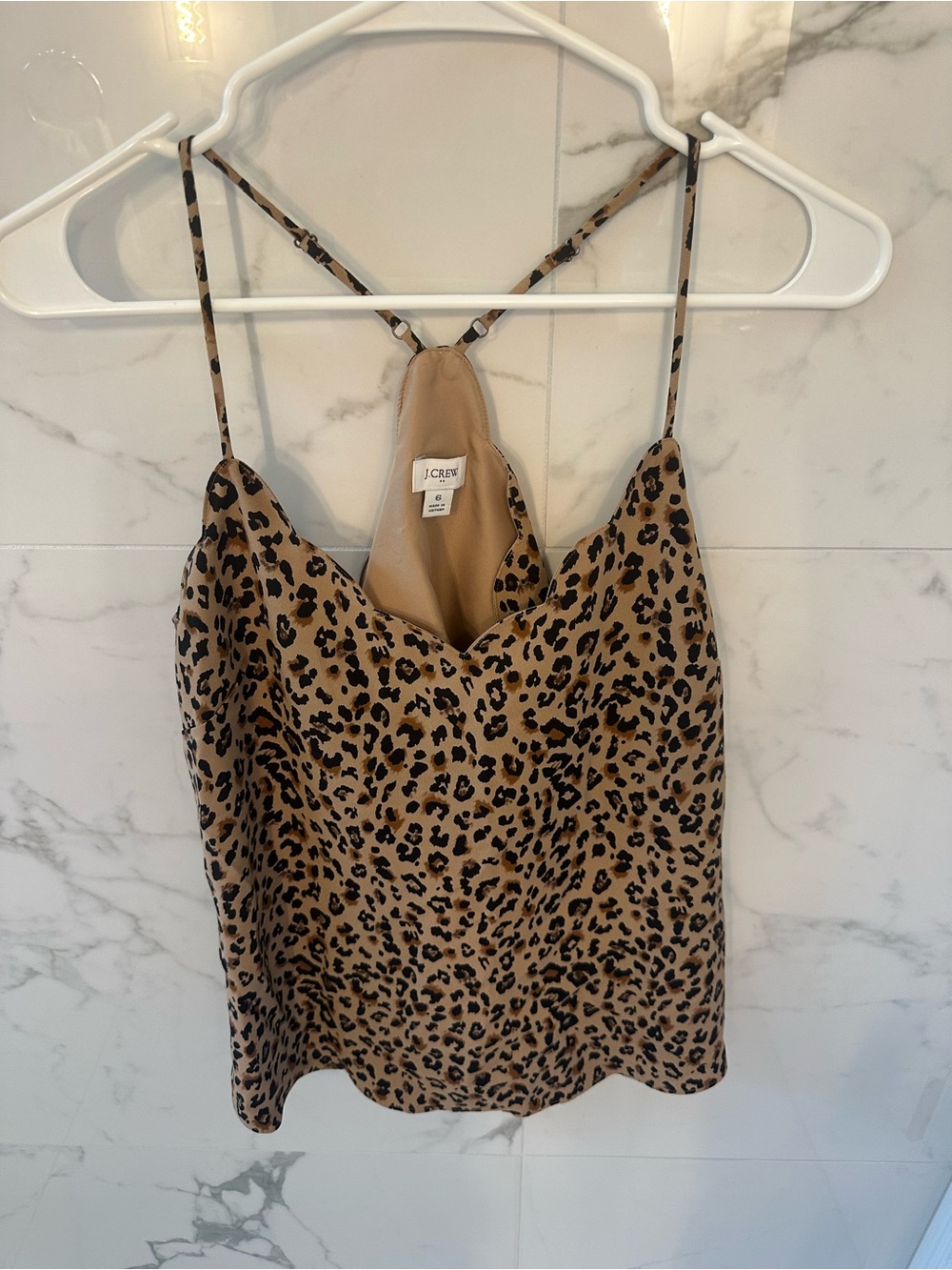 J. Crew Leopard Print Silk Cami in Tan and Black
